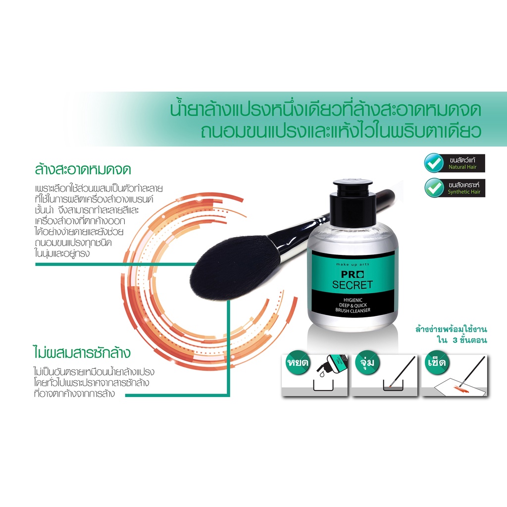 น้ำยาล้างแปรงแต่งหน้า Deep & Quick Brush Cleanser ซักแห้งแปรงแต่งหน้า สูตรเพิ่มพลังล้างไขและแว๊กซ์ - Image 4